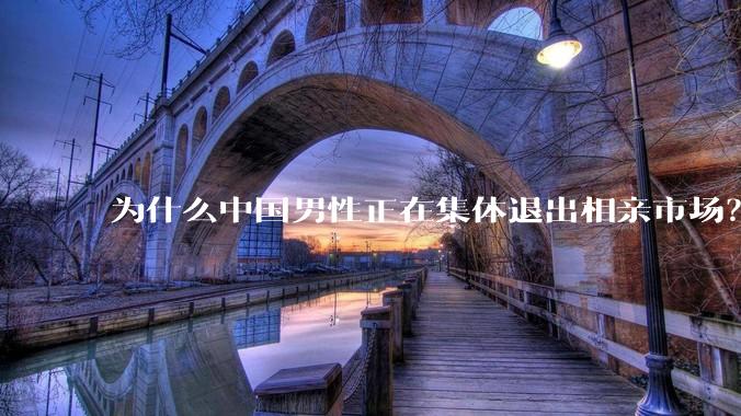 为什么中国男性正在集体退出相亲市场？